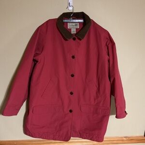 L.L. Bean Red Barn/Chore Jacket with Brown corduroy Collar